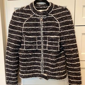 ISABEL MARANT ETOILE BLACK WOOL ALPACA BOUCLE JACKET BLAZER